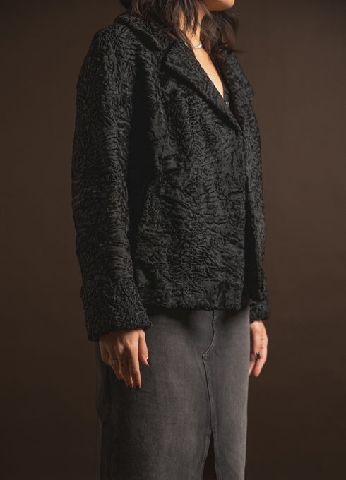 Black Astrakhan Short Jacket